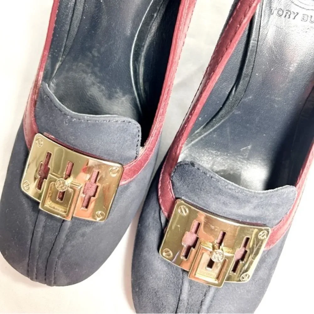 Tory Burch Women's Blue and Red Flats
